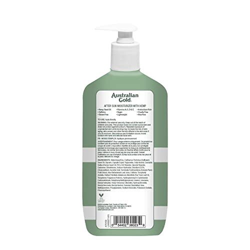 image:imageAustralian Gold After Sun Moisturizing Lotion with Hemp Seed Oil Enriched with Caffeine Vitamin Blend Dye Free Vegan amp PETA Approved 16 OuncesSweet herb