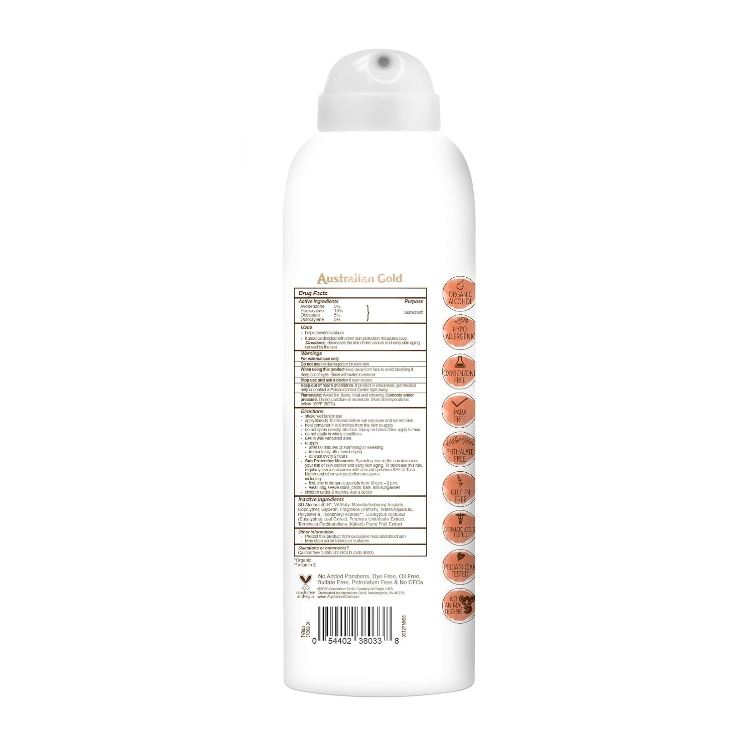 image:imageAustralian Gold Botanical SPF 50 Natural Sunscreen Spray Broad Spectrum Sunblock Formulated with AntioxidantsRich and Natural NativeAustralian Ingredients Citrus Oasis Fragrance 6 Fl Oz