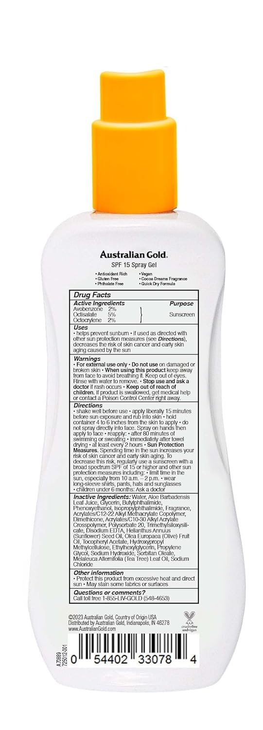 image:imageAustralian Gold Continuous Spray Sunscreen SPF 30 6 Ounce Dries Fast Broad Spectrum Water Resistant NonGreasy Oxybenzone Free Cruelty Free8 Ounce Pack of 1