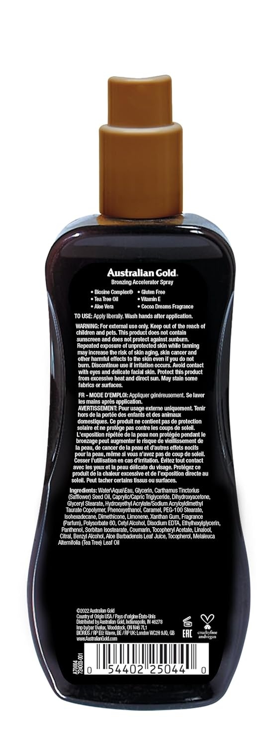 image:imageAustralian Gold Dark Tanning Accelerator Spray Gel With Bronzer 8 Fl Oz Multicolor AGCB175Packaging May Vary