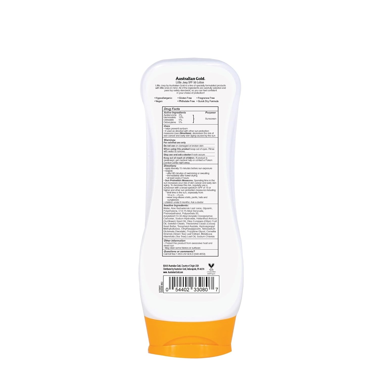 image:imageAustralian Gold Little Joey Sunscreen Lotion SPF 50 8 Ounce Hypoallergenic amp Fragrance Free Broad Spectrum Water Resistant Vegan Pediatrician TestedSPF 50 Lotion