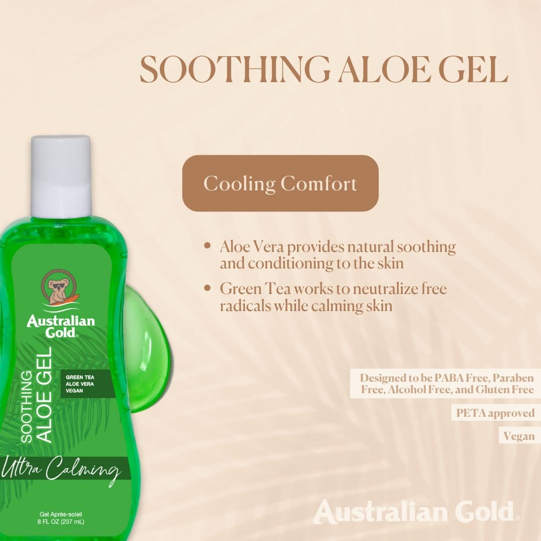 image:imageAustralian Gold Soothing Aloe Vera After Sun Gel Relieves Sunburn Pain and Hot amp Itchy Skin Soothing Aloe After Sun Gel 8 Fl Oz A706231