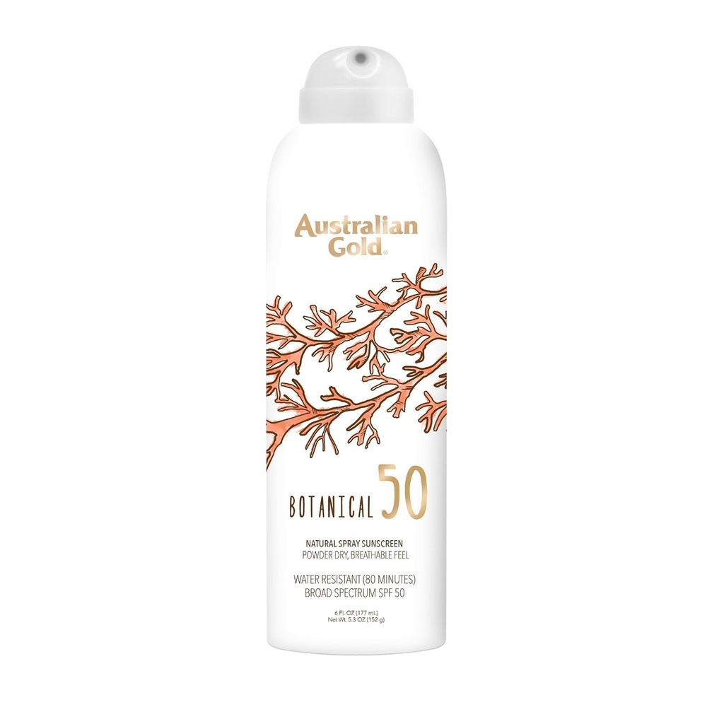 image:imageAustralian Gold Botanical SPF 50 Natural Sunscreen Spray Broad Spectrum Sunblock Formulated with AntioxidantsRich and Natural NativeAustralian Ingredients Citrus Oasis Fragrance 6 Fl Oz