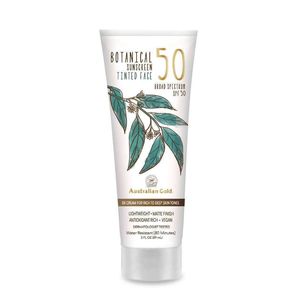 image:imageAustralian Gold Botanical SPF 50 Tinted Face Sunscreen NonChemical BB Cream WaterResistant Matte Finish Sensitive Skin 3 FL OzRichDeep