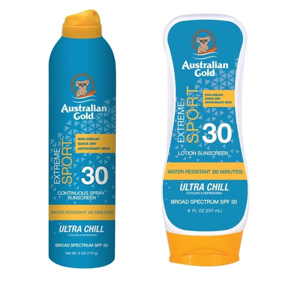 image:imageAustralian Gold Extreme Sport Sunscreen Lotion SPF 30 8 Ounce Broad Spectrum Sweat amp Water Resistant NonGreasy Oxybenzone Free Cruelty Free7 Ounce Pack of 2