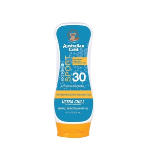 image:imageAustralian Gold Extreme Sport Sunscreen Lotion SPF 30 8 Ounce  Broad Spectrum  Sweat amp Water Resistant  NonGreasy  Oxybenzone Free  Cruelty Free8 Ounce Pack of 1