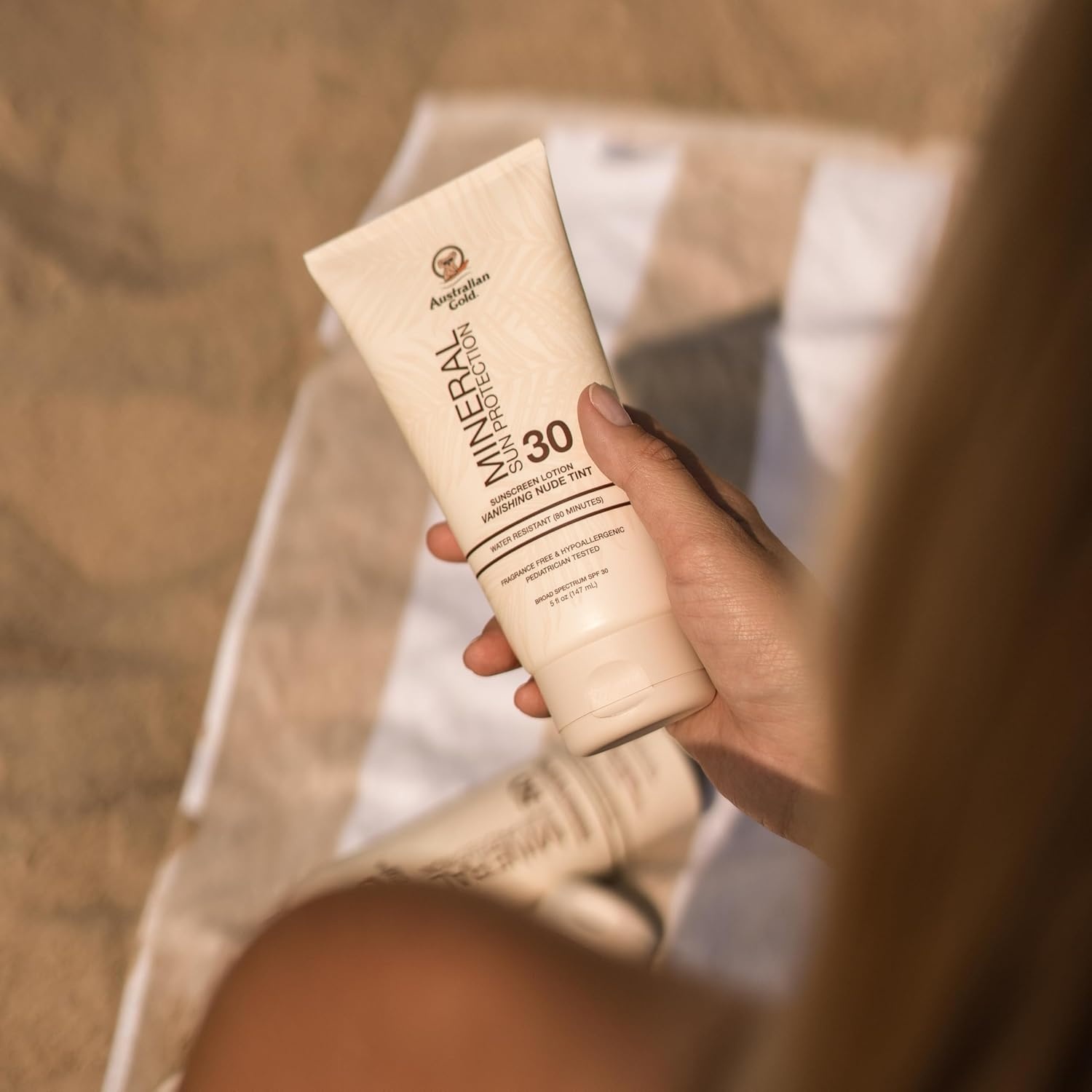 image:imageAustralian Gold SPF 30 Mineral Sunscreen 5 fl oz Broad Spectrum Tinted Sunscreen Gentle Protection for Every Shade Vanishing Nude Tint Blue Light Protection Zinc Oxide 4 amp Titanium Dioxide 4SPF 30