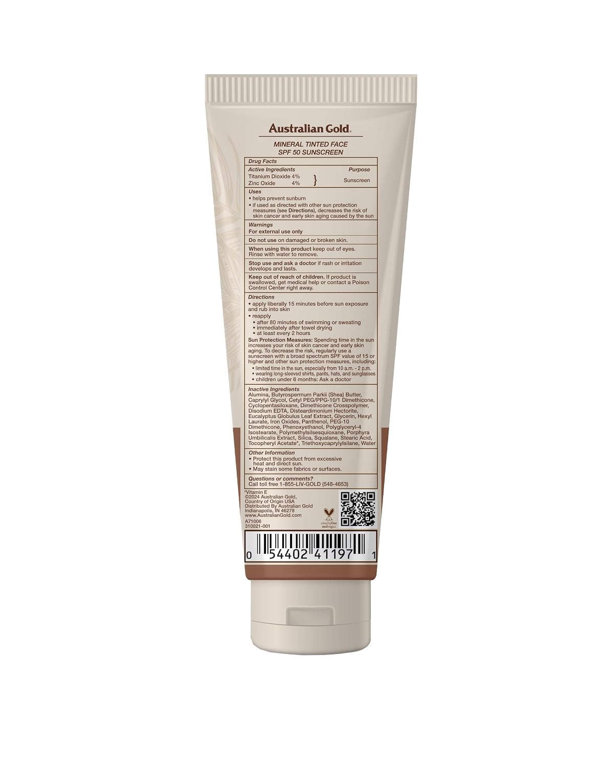 image:imageAustralian Gold SPF 50 Tinted Mineral Face Sunscreen Rich to Deep 25 fl oz Broad Spectrum NonGreasy BB Cream with Blue Light amp Sun Protection 4 Zinc Oxide amp Titanium Dioxide HypoallergenicRich to Deep