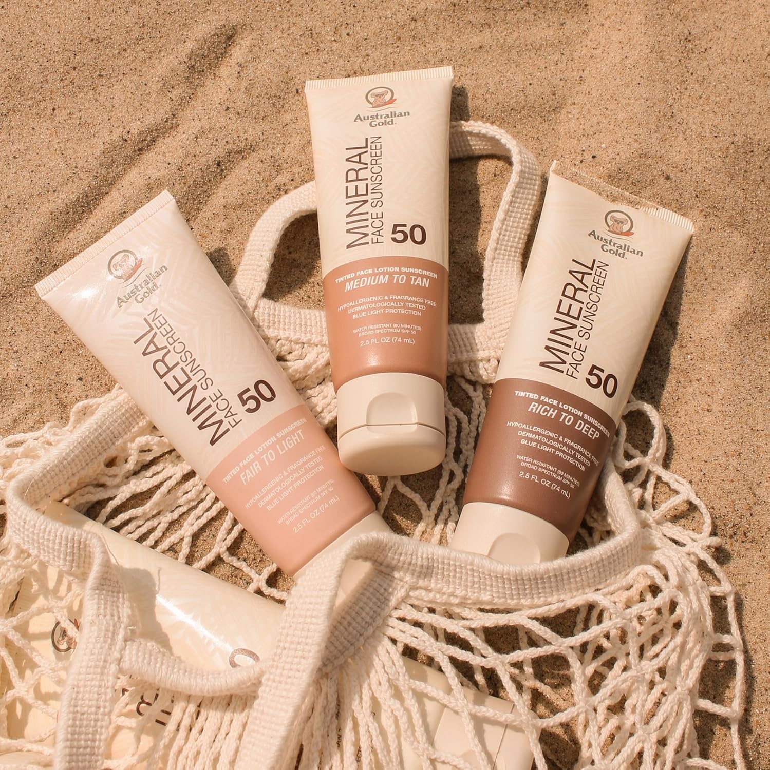image:imageAustralian Gold SPF 50 Tinted Mineral Face Sunscreen Rich to Deep 25 fl oz Broad Spectrum NonGreasy BB Cream with Blue Light amp Sun Protection 4 Zinc Oxide amp Titanium Dioxide HypoallergenicFair to Light
