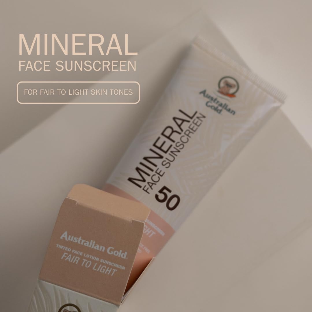 image:imageAustralian Gold SPF 50 Tinted Mineral Face Sunscreen Rich to Deep 25 fl oz Broad Spectrum NonGreasy BB Cream with Blue Light amp Sun Protection 4 Zinc Oxide amp Titanium Dioxide HypoallergenicFair to Light