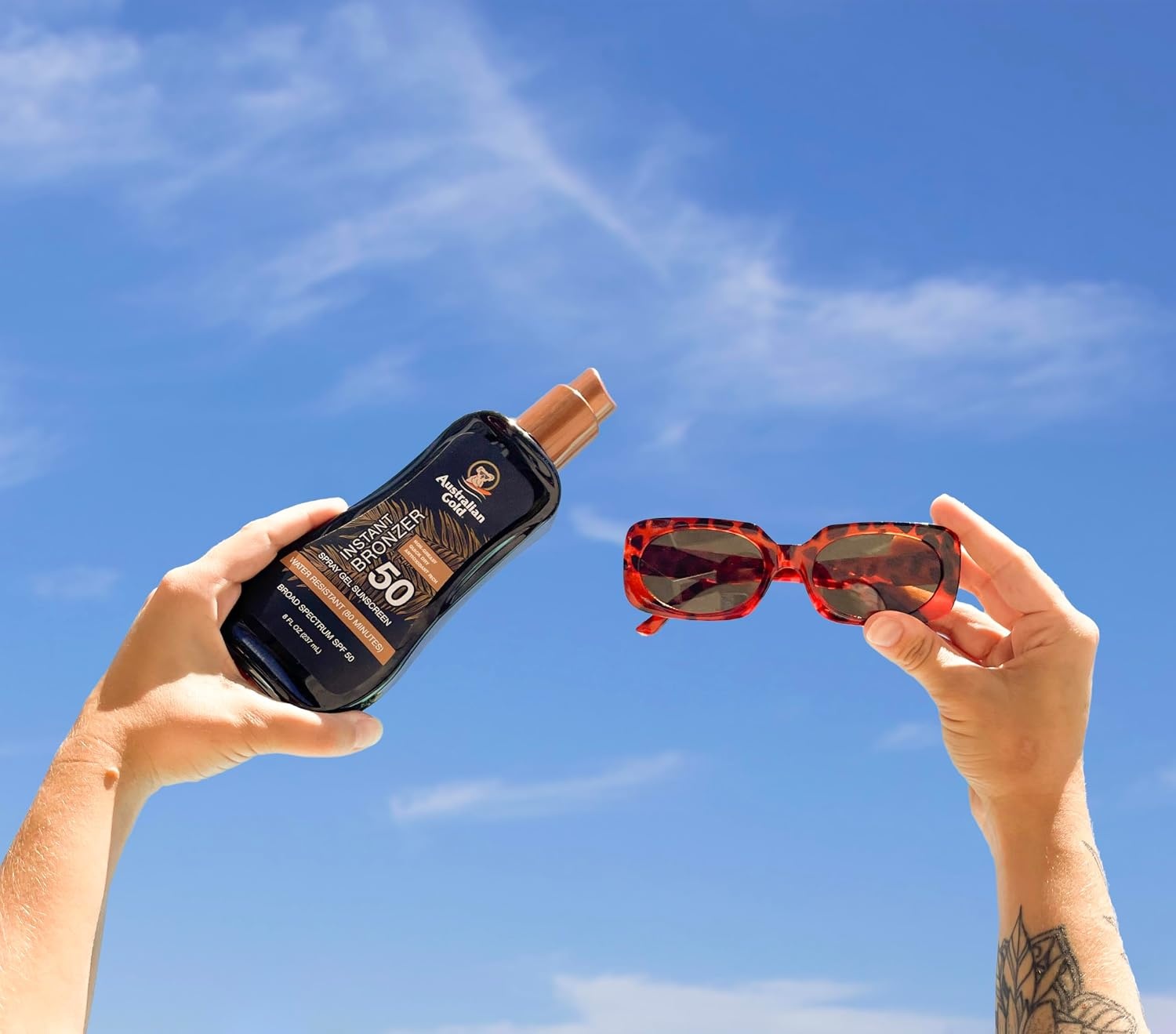 image:imageAustralian Gold Spray Gel Sunscreen with Instant Bronzer SPF 50 8 Ounce Moisturize amp Hydrate Skin Broad Spectrum Water ResistantB07DG52KLYSPF 50