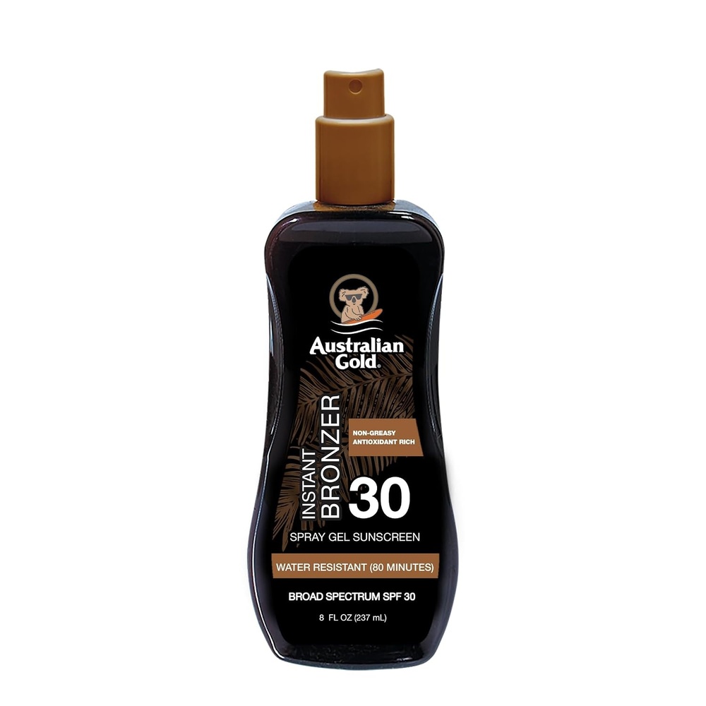 image:imageAustralian Gold Spray Gel Sunscreen with Instant Bronzer SPF 50 8 Ounce Moisturize amp Hydrate Skin Broad Spectrum Water ResistantB07DG52KLYSPF 30