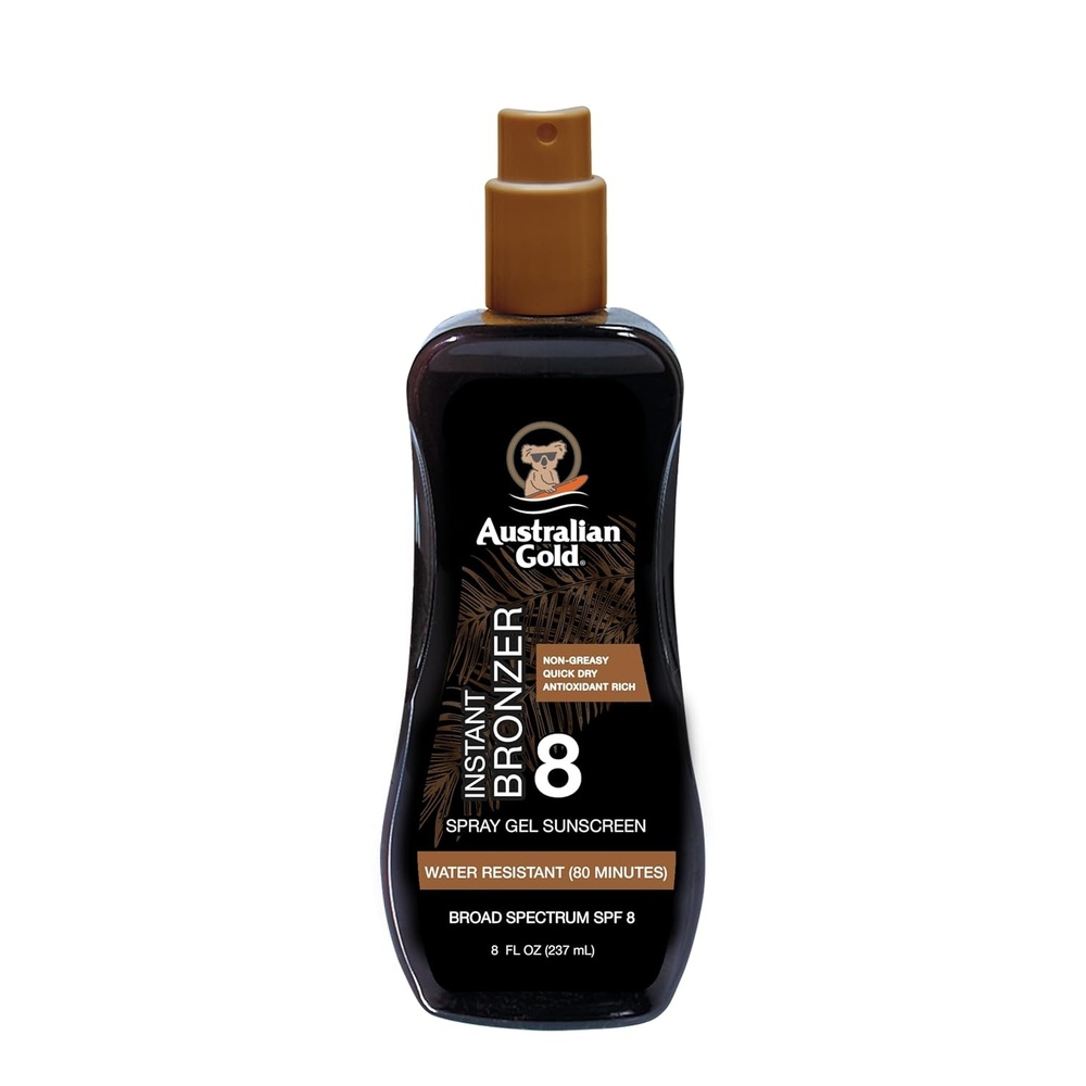 image:imageAustralian Gold Spray Gel Sunscreen with Instant Bronzer SPF 50 8 Ounce Moisturize amp Hydrate Skin Broad Spectrum Water ResistantB07DG52KLYSPF 8