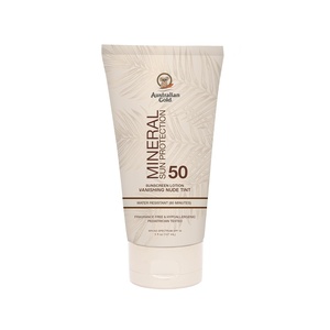 image:imageAustralian Gold SPF 30 Mineral Sunscreen 5 fl oz Broad Spectrum Tinted Sunscreen Gentle Protection for Every Shade Vanishing Nude Tint Blue Light Protection Zinc Oxide 4 amp Titanium Dioxide 4SPF 50