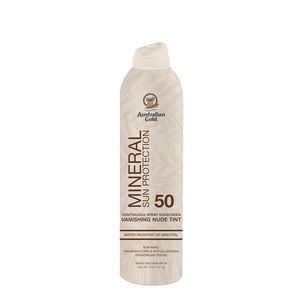 image:imageAustralian Gold SPF 50 Tinted Mineral Sunscreen Spray 5 fl oz Broad Spectrum Continuous Spray for Face amp Body Easily Blendable Sunblock Zinc Oxide 4 amp Titanium Dioxide 4 All Skin TypesSPF 50