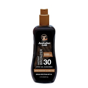image:imageAustralian Gold Spray Gel Sunscreen with Instant Bronzer SPF 50 8 Ounce  Moisturize amp Hydrate Skin  Broad Spectrum  Water ResistantB07DG52KLYSPF 30