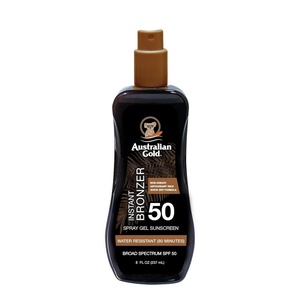 image:imageAustralian Gold Spray Gel Sunscreen with Instant Bronzer SPF 50 8 Ounce  Moisturize amp Hydrate Skin  Broad Spectrum  Water ResistantB07DG52KLYSPF 50
